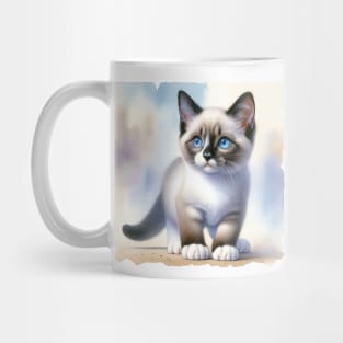 Snowshoe Watercolor Kitten - Cute Kitties Mug